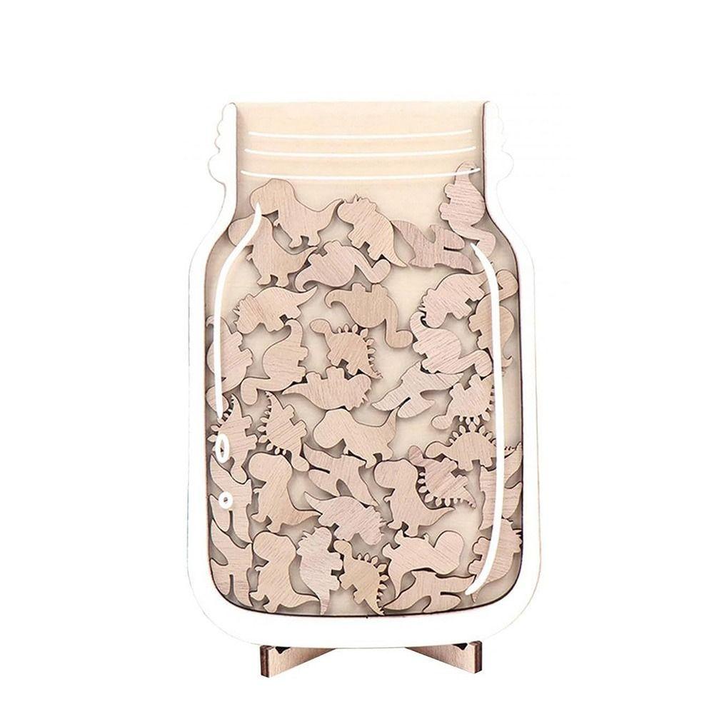Wooden Positive Behavior Rewards Jar Heart Individuation Kids Star Reward Jars Acrylic Cartoon Classroom Reward Jar With Tokens