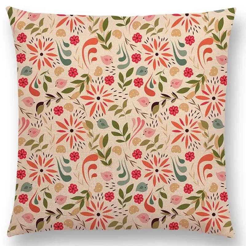 Botanische Blumen- und Schmetterlings-Kissenhülle Wunderschöne Blumengarten-Mini-Drucke Heimdekor Sofa-Überwurf-Kissenbezug