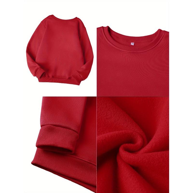Girls' Fashion Round Neck Sweatshirt, Sporty Casual Top