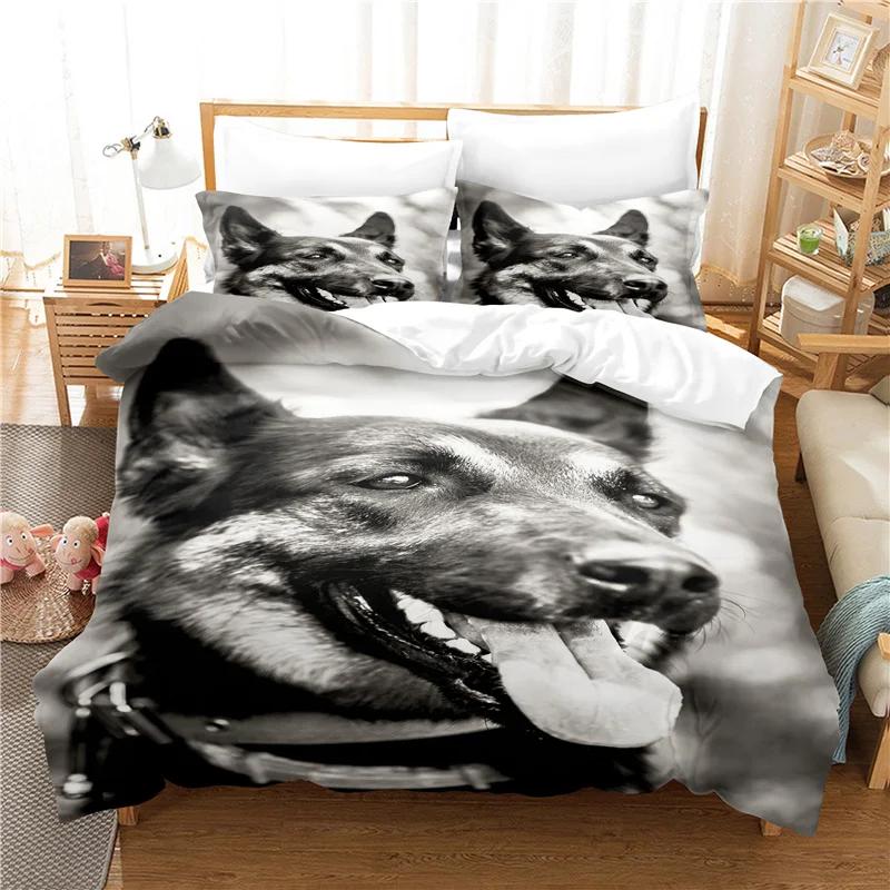Super King Size Housse De Couette 220X240 Bedding Set Adult 3D Animal Horse Wolf Pet Dog Luxury Designer Bed Set Queen Full