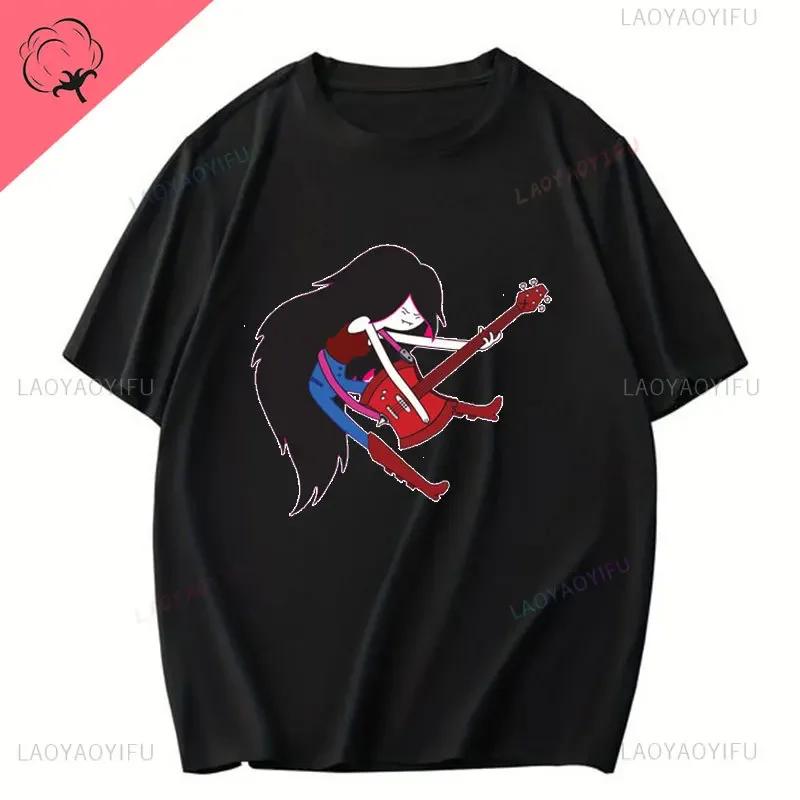 T-shirt en coton Adventure Time à la mode Marceline la Reine Vampire T-shirt à manches courtes Été Col rond Vêtements Unisexe Hauts Décontractés