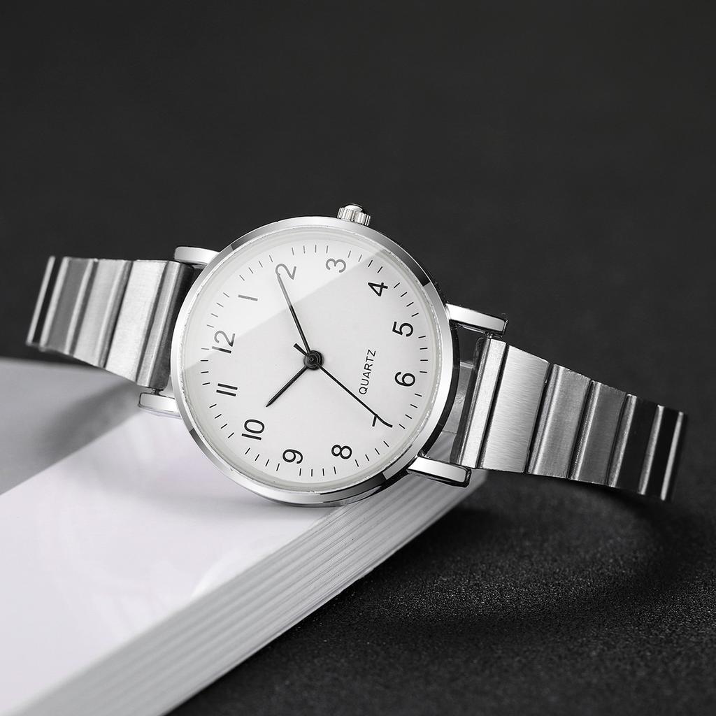 Fashion Arabic Dial Women Quartz Watch Simple Silver Color Band Ladies Wristwatches Reloj Mujer Girls Clock Gift