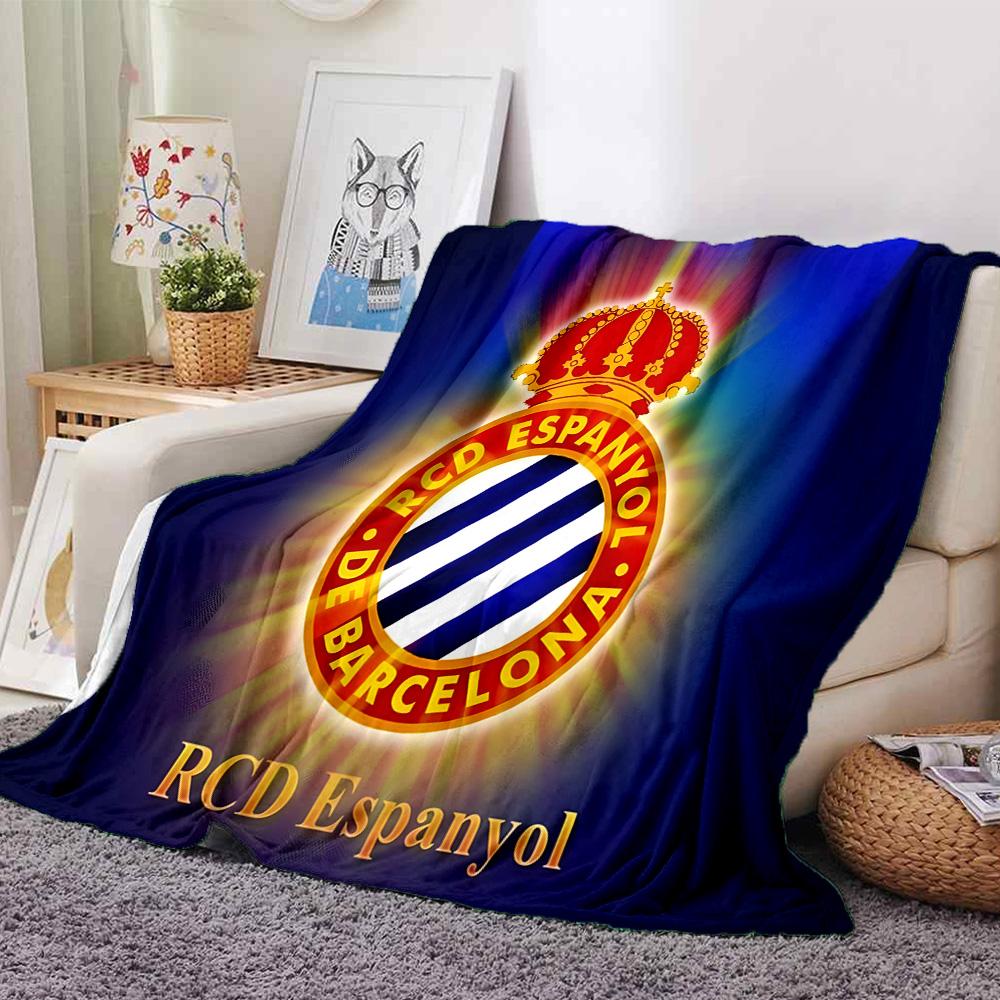 Espanyol Stadium Flannel Blanket, Soft Polyester, Modern Design, All-Season for Camping, Travel, Gifts for holidays or birthdays