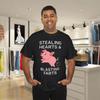 Men's and Women's T-shirts Farting Funny Pig Saying Stealing Hearts and Blasting Farts T-Shirt