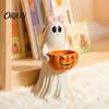 Easy to Clean Home Ornaments Resin Ghost Statue with Pumpkin Candy Bowl for Halloween Table Decor, Cute Desktop Organizer Living Room Bedroom