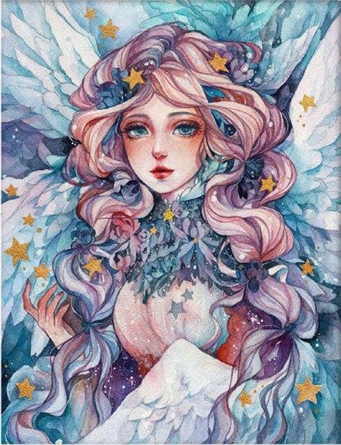 5D Diy Diamond Painting Cartoon Girl Portrait Full Round Diamond Embroidery Mosaic Kit HD Quality Handmade Products