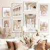 Arabische Moscheetür, muslimische islamische Poster und Drucke, beige Schilfrohr-Blumen-Leinwand-Kunstgemälde, Bilder für Schlafzimmer-Wanddekoration