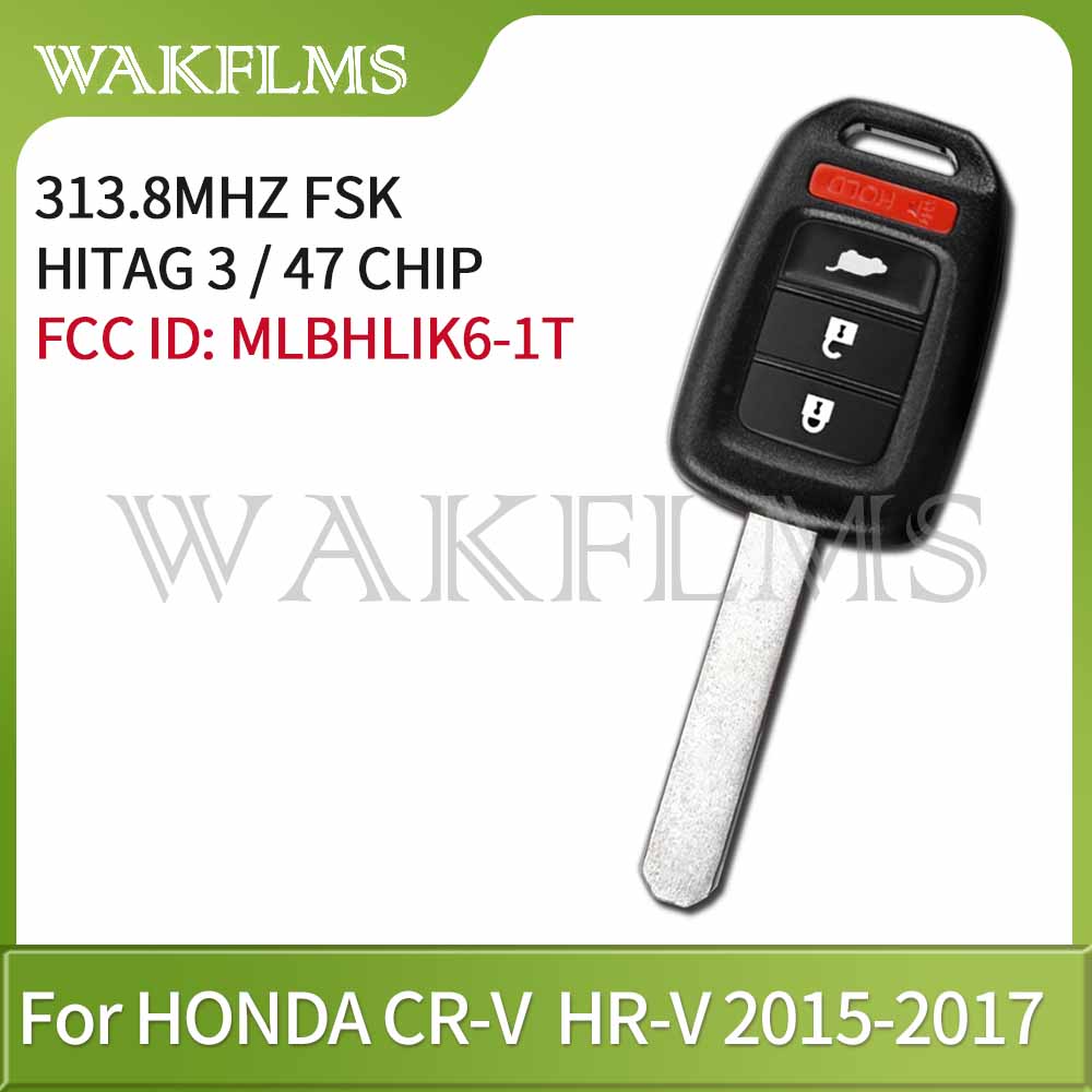 For Honda Accord Sport Accord LX Civic CR-V HR-V 2013-2017 Remote Car Key 313.8MHZ PCF7961 Chip MLBHLIK6-1T