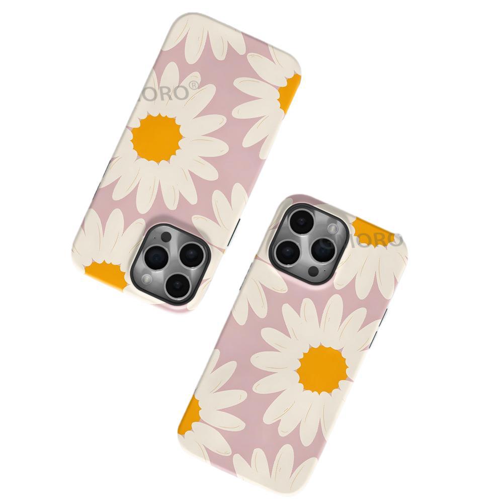 ins wind foundation small daisy apple 14promax mobile phone case iPhoneAIR two-in-one anti-drop protective case