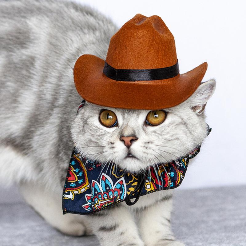 Netkaná Pet Západní Kovbojský Klobouk Vtipné Cosplay Rekvizity Univerzální Psí Čepice Pro Halloween Vánoce