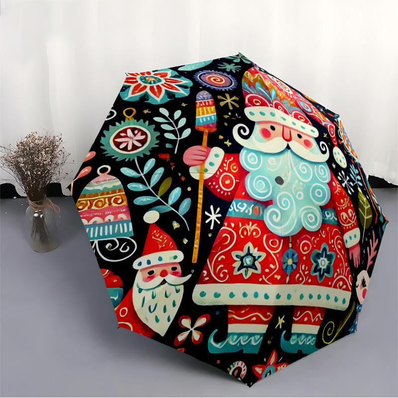 1pc Holiday Spirit Automatic Open/Close Umbrella Compact Folding Umbrella, All-Season Portable Umbrella for Women/Men F1124165