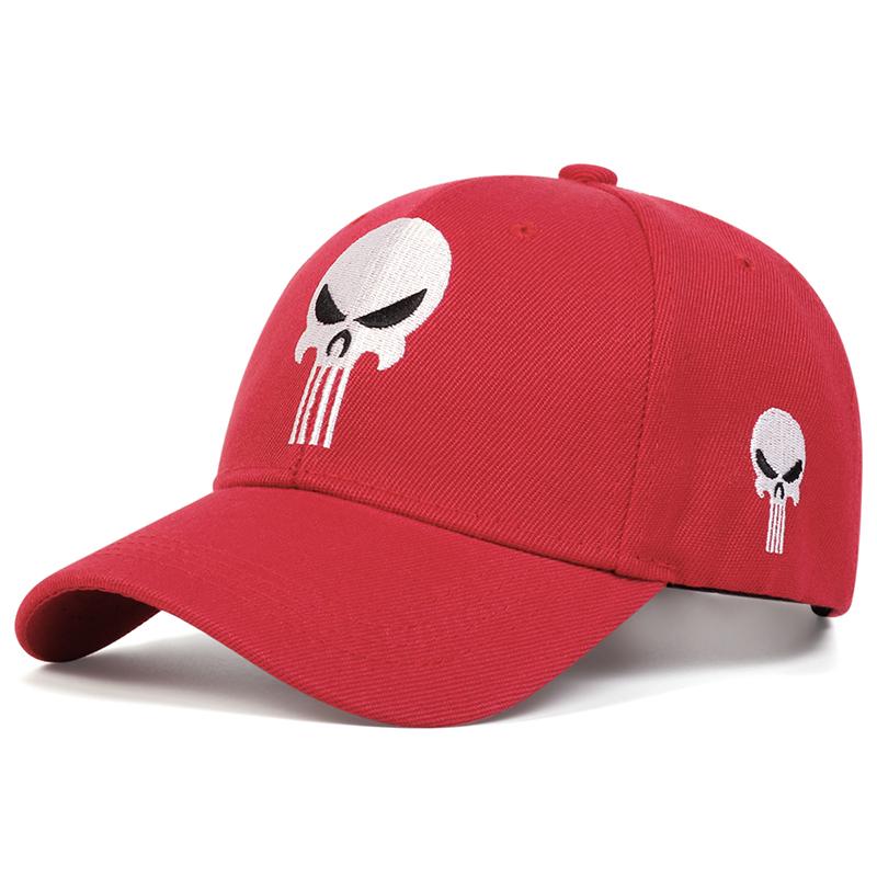 Berretti da Baseball Unisex con Ricamo Teschio Primavera Autunno Outdoor Regolabili Casual Cappelli Cappello Parasole