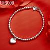 925 Sterling Silver 4mm Side Chain Elegant Bracelet Gift Jewelry