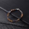 Stainless Steel Chain Tiger-eye Stone Bead Bracelet, Black Magnet Stone Natural Stone Bracelet, Men's Accessory