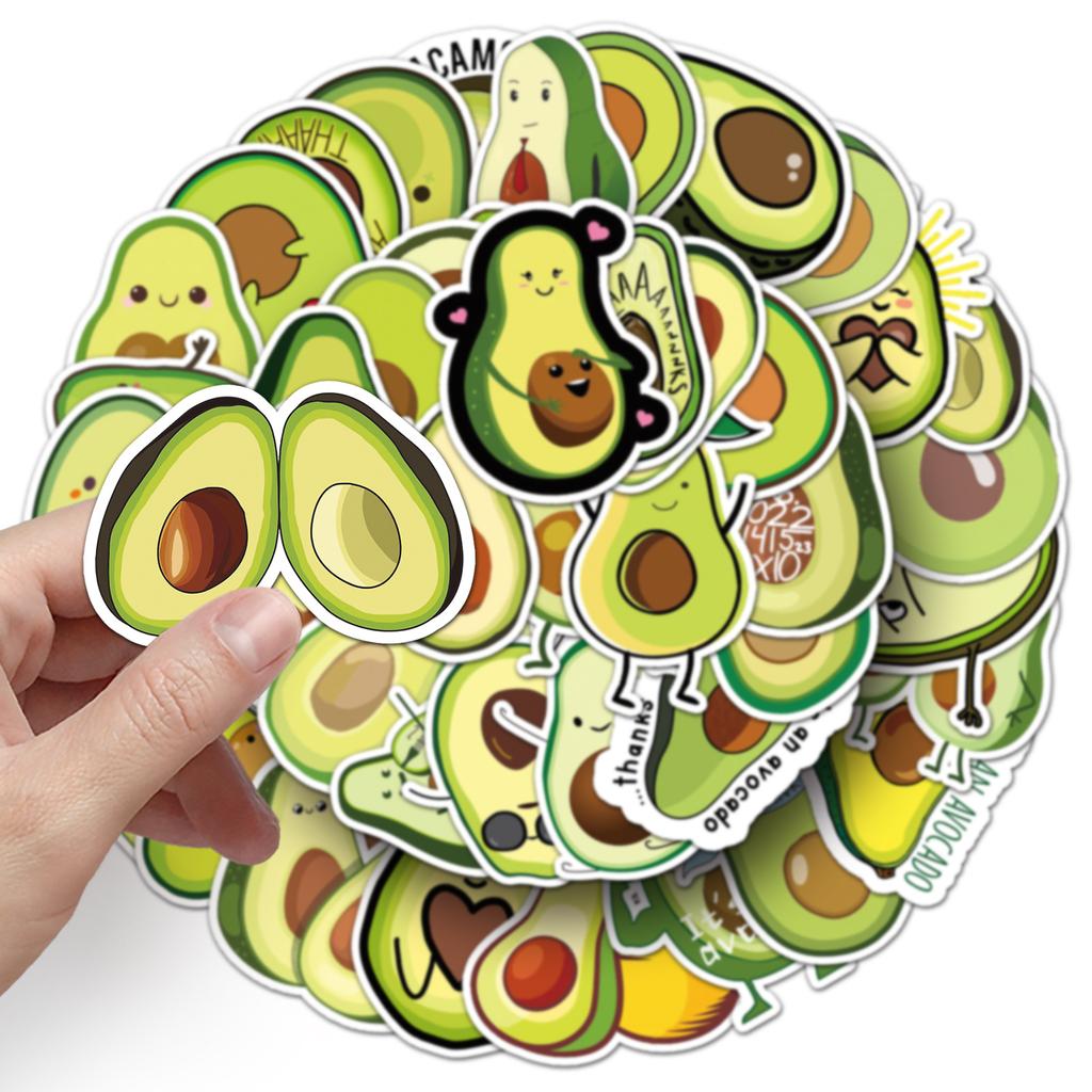 50 Cartoon Avocado Ins Style Personalized Cute Decorative Suitcase Scooter Car Motorcycle DIY Stickers