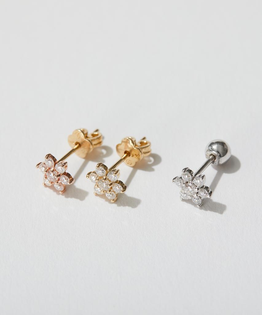Dorocy 14K Moissanite Starflower Piercing, Earrings