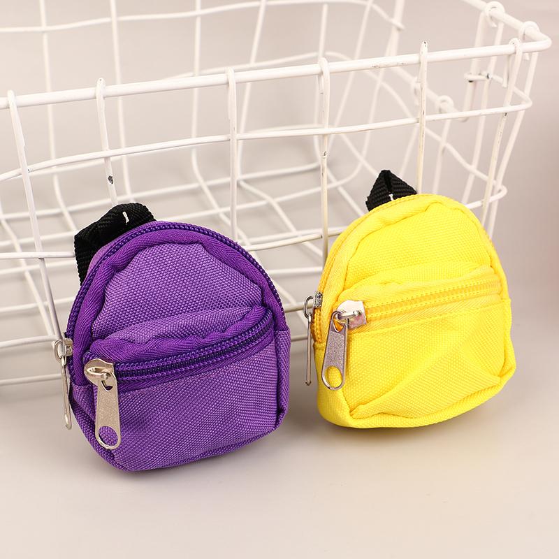 1Pc Mini Backpack Keychain Cute Zipper Schoolbag Keyring For Girls Coin Purse Pendant Doll Bag Accessorie Children Gifts