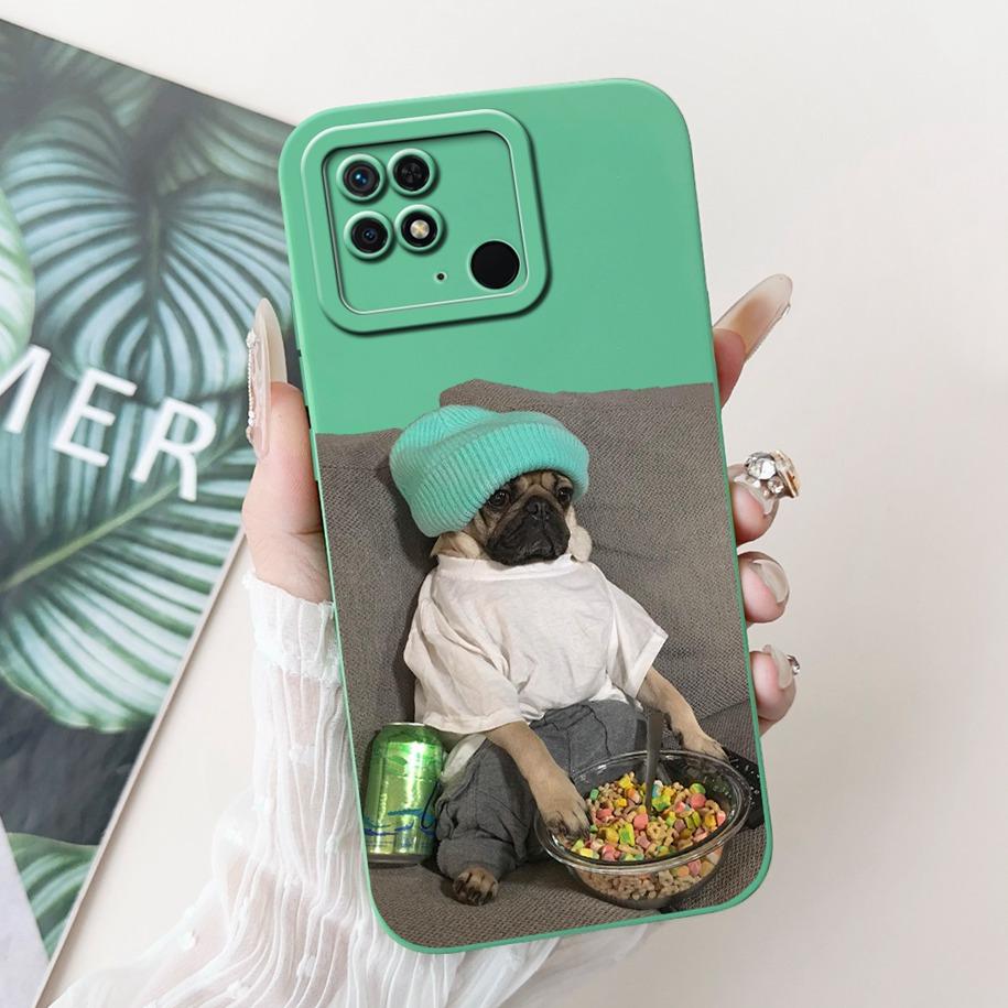 For Xiaomi Redmi 10C Case Cute Panda Rabbit Cartoon Matte Back Cover For Xiaomi Redmi 10 Power Shockproof Bumper Redmi10C Fundas