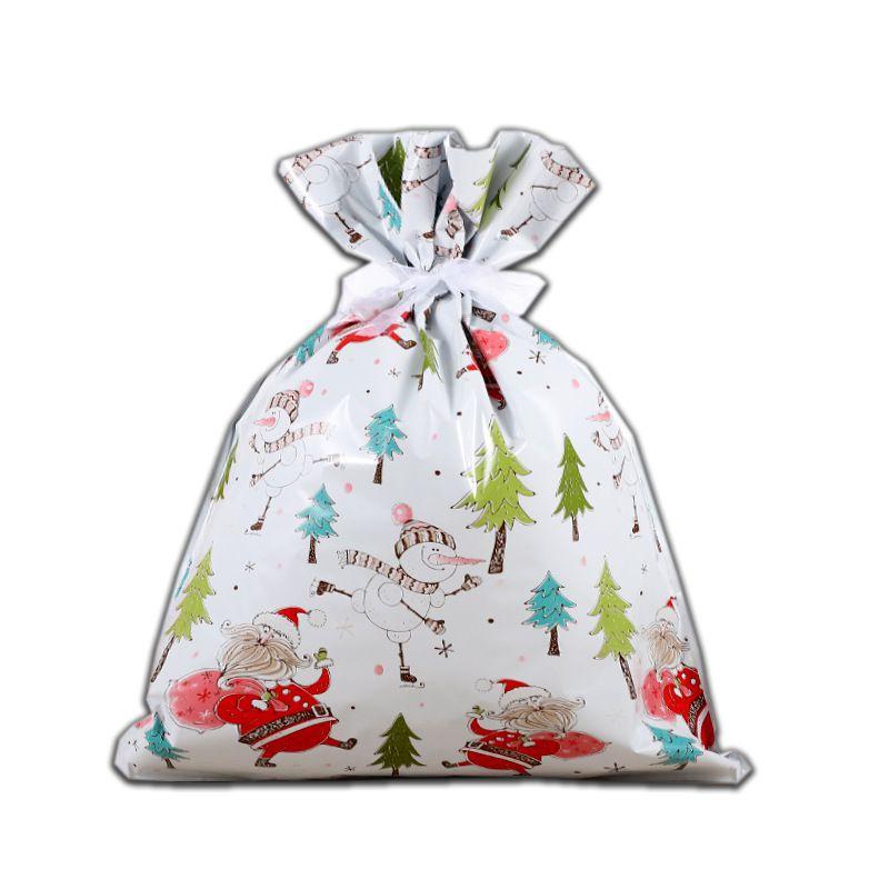 10 Christmas Large Gift Bag With Ribbon Candy Cookie Sack Packing Wrapping Xmas
