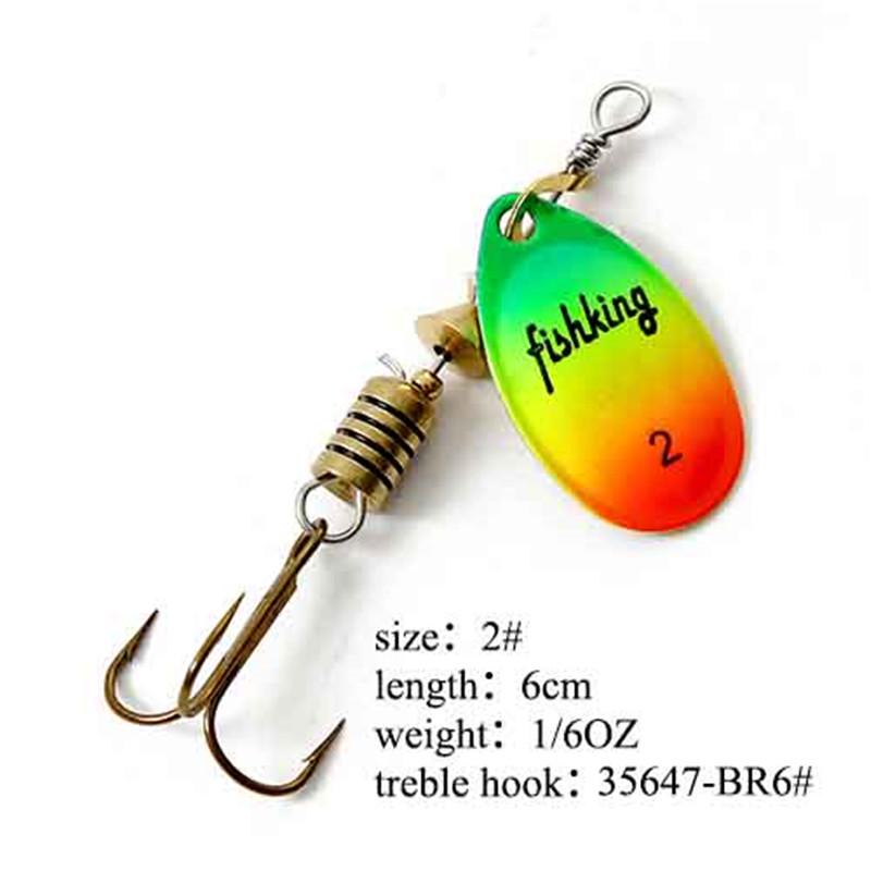 FISH KING Spinner appât 1pc leurre de pêche basse appâts durs cuillère avec triple crochet attirail de haute qualité