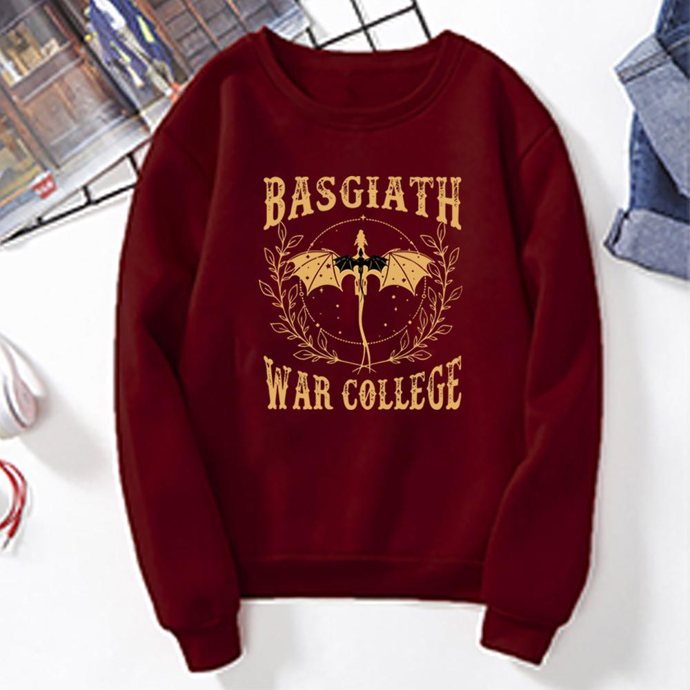 Unisex Fourth Wing Basgiath War College Sweatshirt Retro Dragon Rebecca Yoros Hoodie Violet Sorrengail The Empyrean Crewneck Sweatshirt