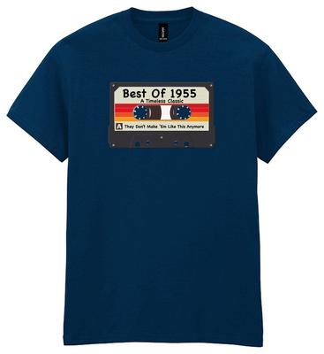 Mens 70th Birthday T-Shirt Best Of 1955 Cassette Tape Music 70 Timeless Classic