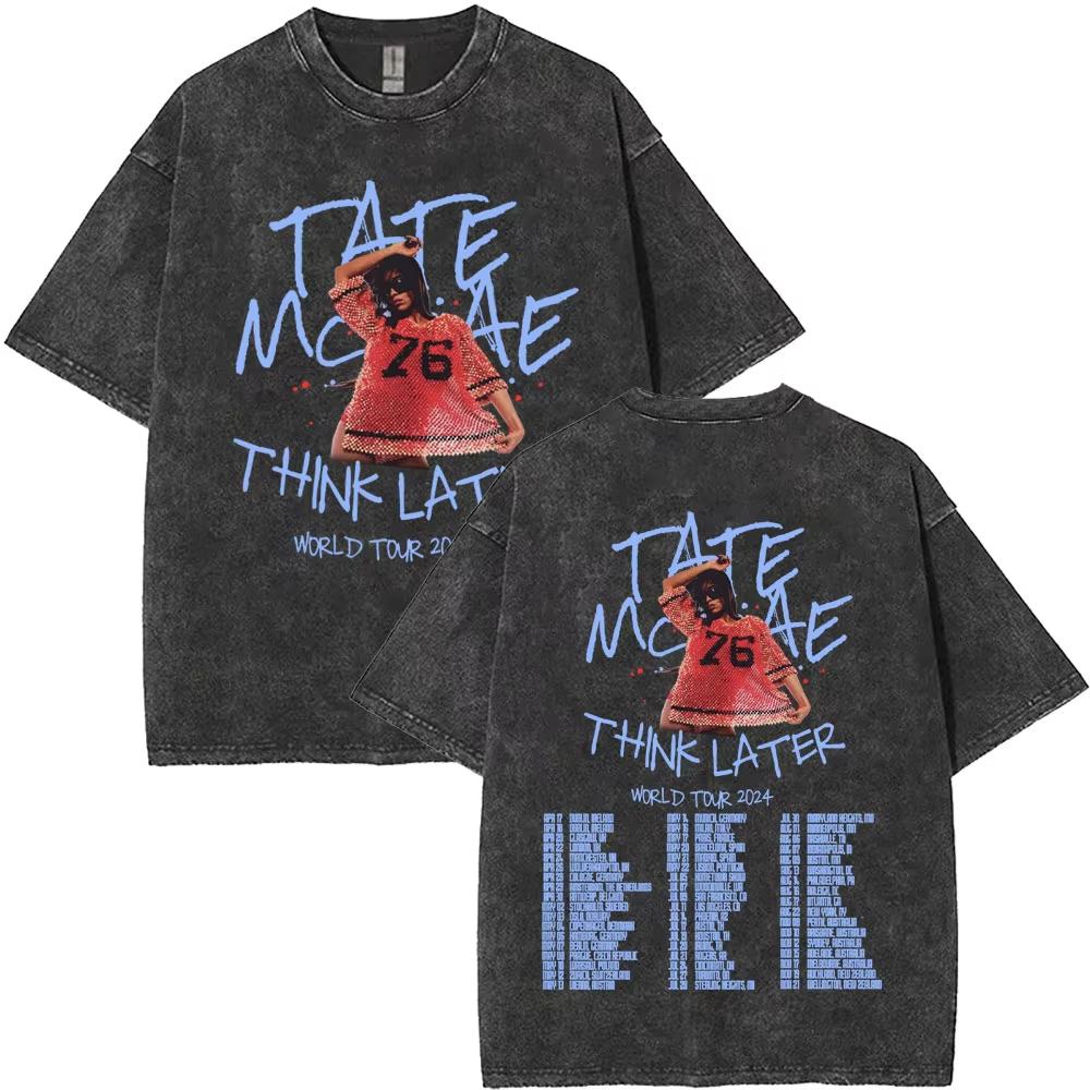 Tate Mcrae Vintage Washed Tshirts So Close To What Tshirt Mens Women Fashion Oversized Short Sleeve T Shirts Unisex Streetwear