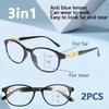 3-in-1 Progressive Reading Glasses for Women +1.0 To +3.0 Computer Reading Use Lightweight Comfortable