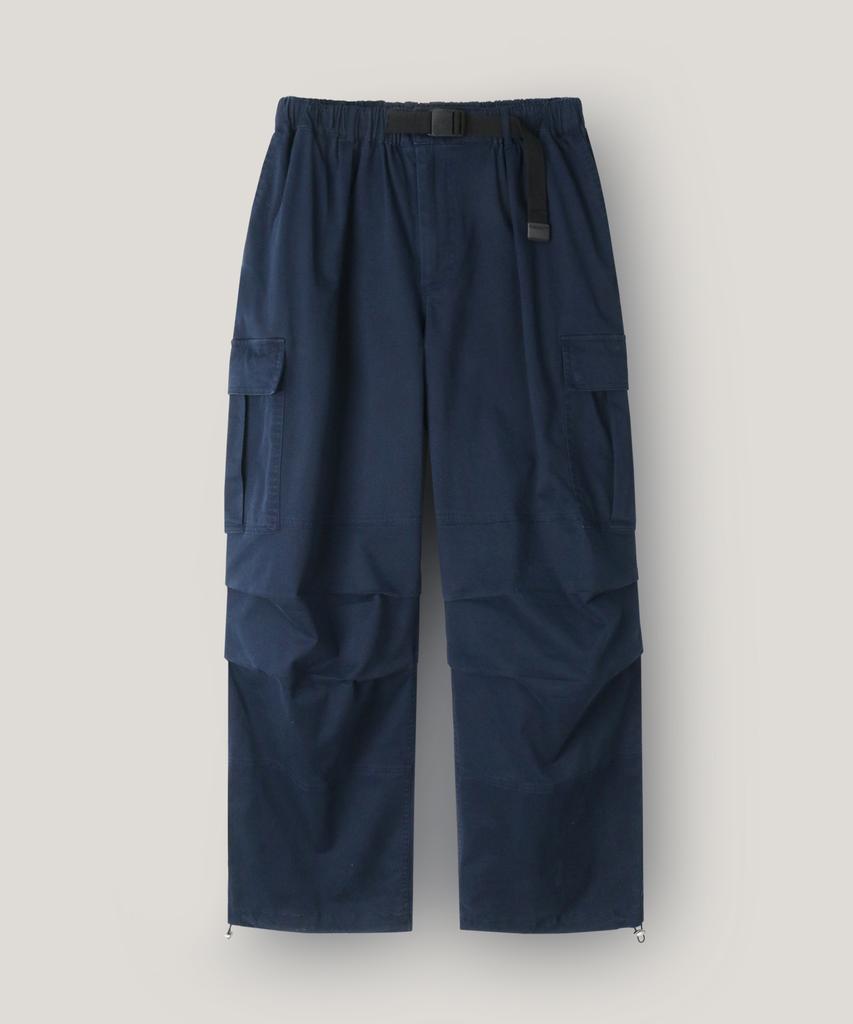INDUST Belted Cargo Wide Parachute Pants_Khaki