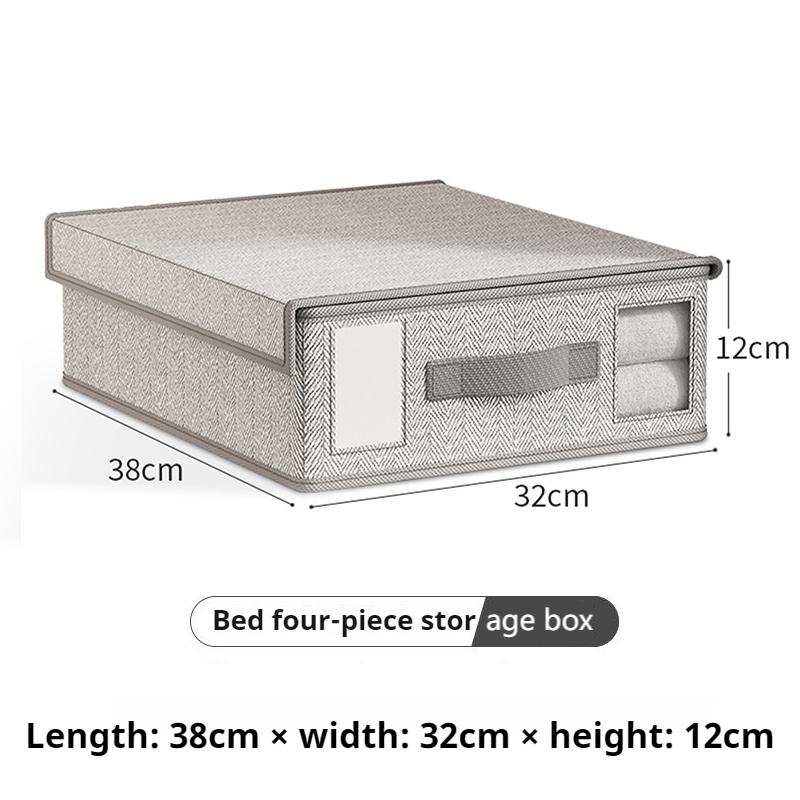 Moisture-proof Collapsible Storage Box 4-piece Clothes Storage Box Non-woven Fabric Breathable With Handle For Storage Bedding