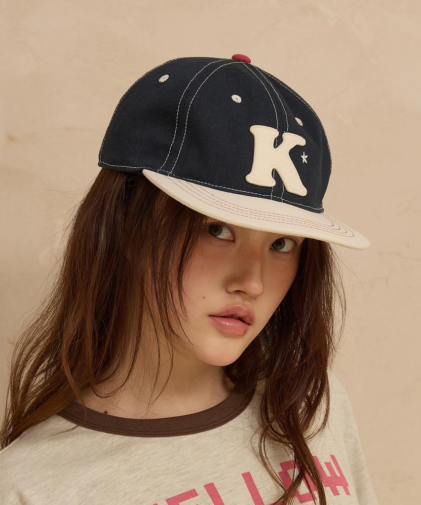 WAIKEI K Logo Applique Cap Navy