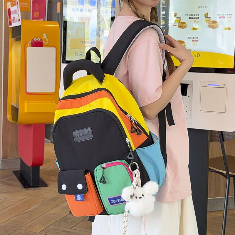 Schoolbag1011 summer new simple and fashionable multi-color short-trip business trip backpack bag high value shoulder armpit bag
