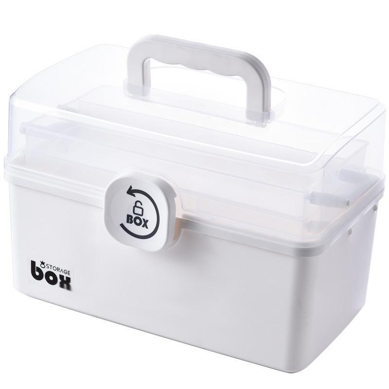 Large Capacity Portable Medicine Box for Home, Family, and Children's Use