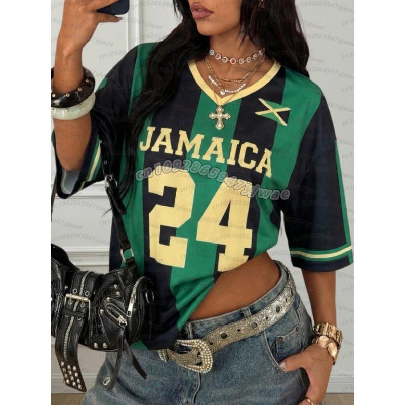 Women Sports stripe Argentina No.7  Print Short Sleeve v-Neck Women's  Plus-Size soccer fans T-Shirt