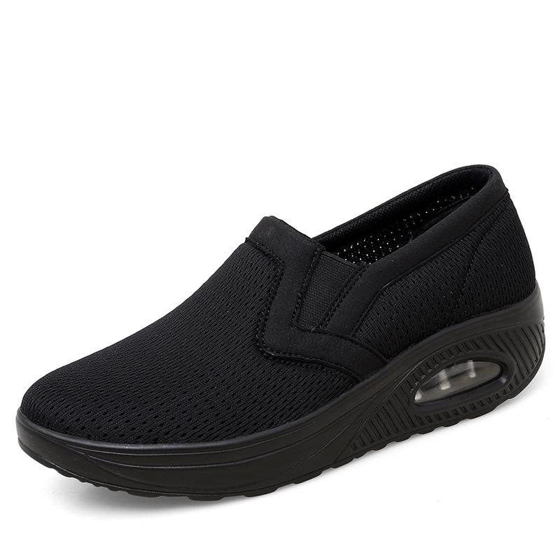 New fly-woven women's shoes casual sports shoes rocking shoes soft-soled breathable women's air cushion shoes large size