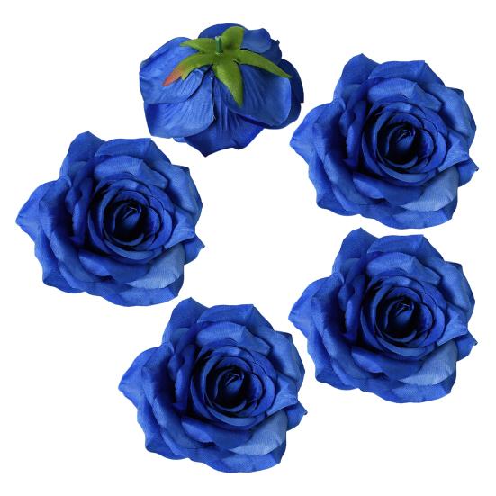 5 Pcs Artificial Rose Flower Heads Realistic Fake Silk Rose Head for Home DIY Flower Wall Wedding Party Birthday Baby Shower