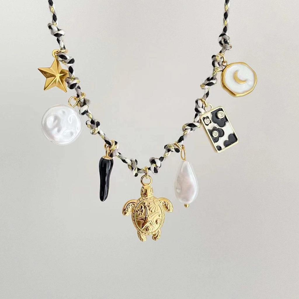 Roestvrij Staal Oceaan Stijl Schelp & Zeester Ketting Armband Set