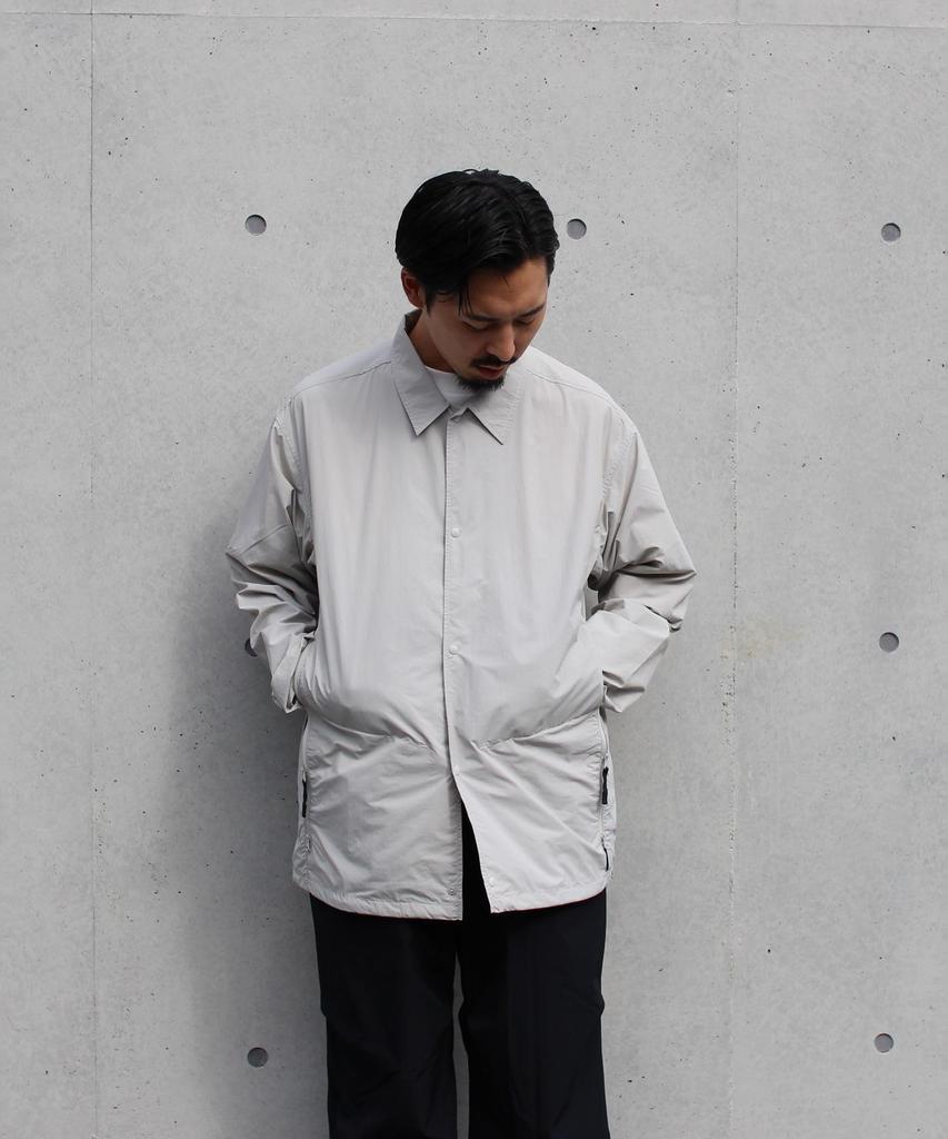 Snow Peak Nylon Tussah Utility Storage Shirt Long Size SH-25AU001 (Men's/Women's, Sleeve, BLACK, L)