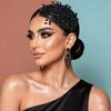 Single-sided Crystal Bridal Headband Double Layer Rhinestone Hair Accessories  For Brides
