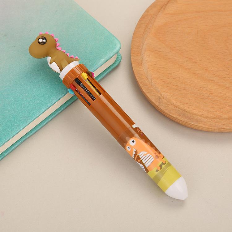 10 Farben in 1 Presse, Cartoon-Gelstift, bunte 0,5-mm-Kugelschreiber für Studenten-Briefpapier