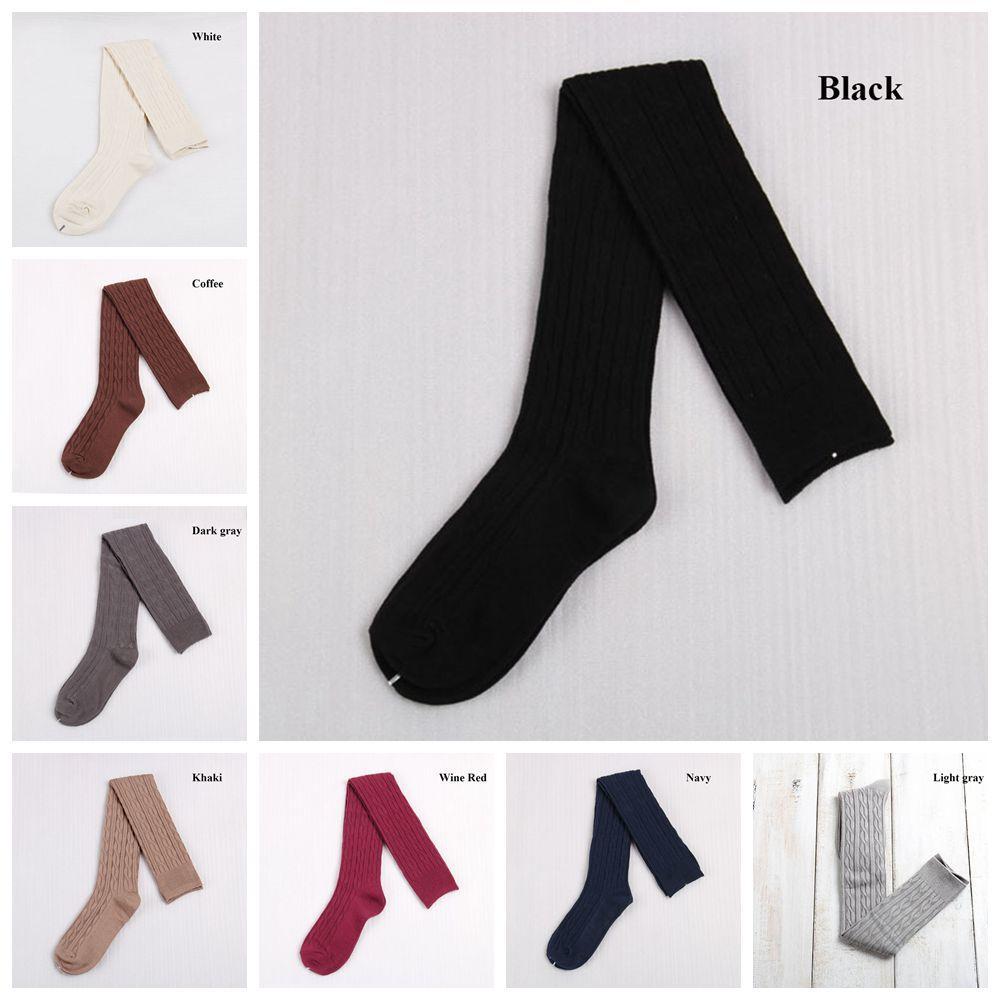 Women High Socks Pantyhose Knit Thigh Tights Over Knee Stockings Cotton