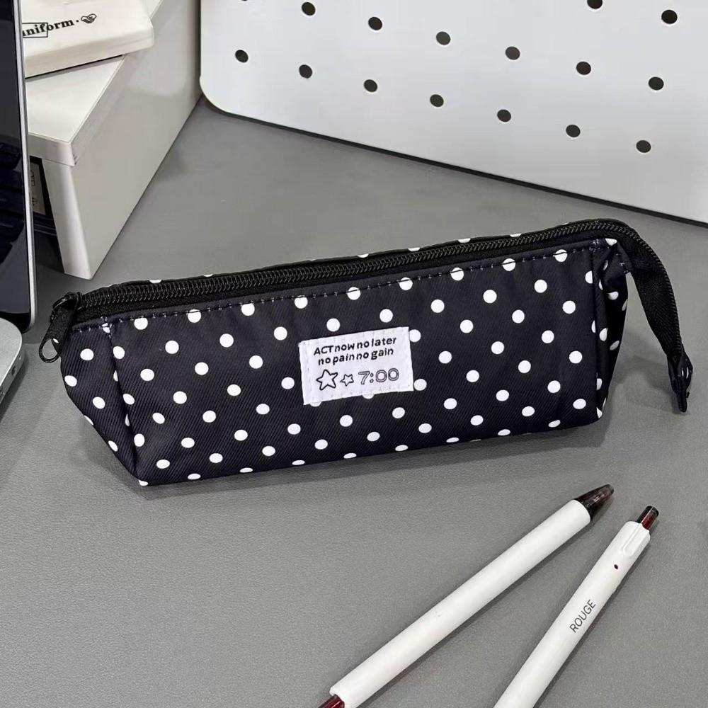 Triangular Pencil Case Polka Dot Stationery Storage Case Kawaii Pencil Pouch for Students