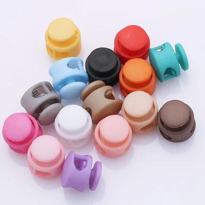 10PCS Colorful Garment Stoppers Round Plastic Cord Locks Metal Spring Anti-slip Stoppers Garment Accessories
