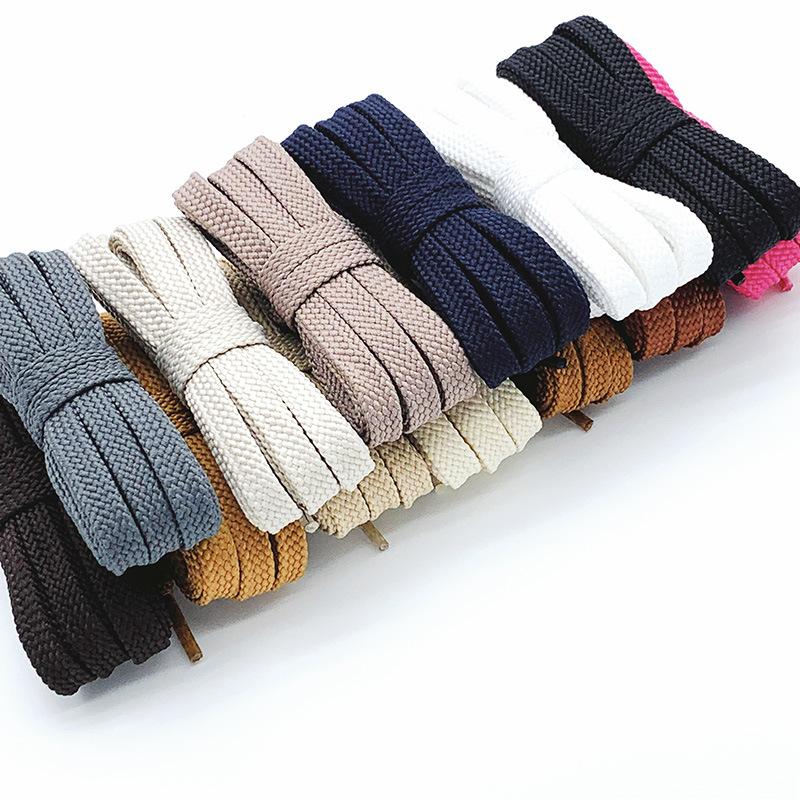 Solid Color Flat Braided Shoelaces, Durable Polyester Replacement Laces, Fashion Laces for Sneakers, Sports & Casual Shoes