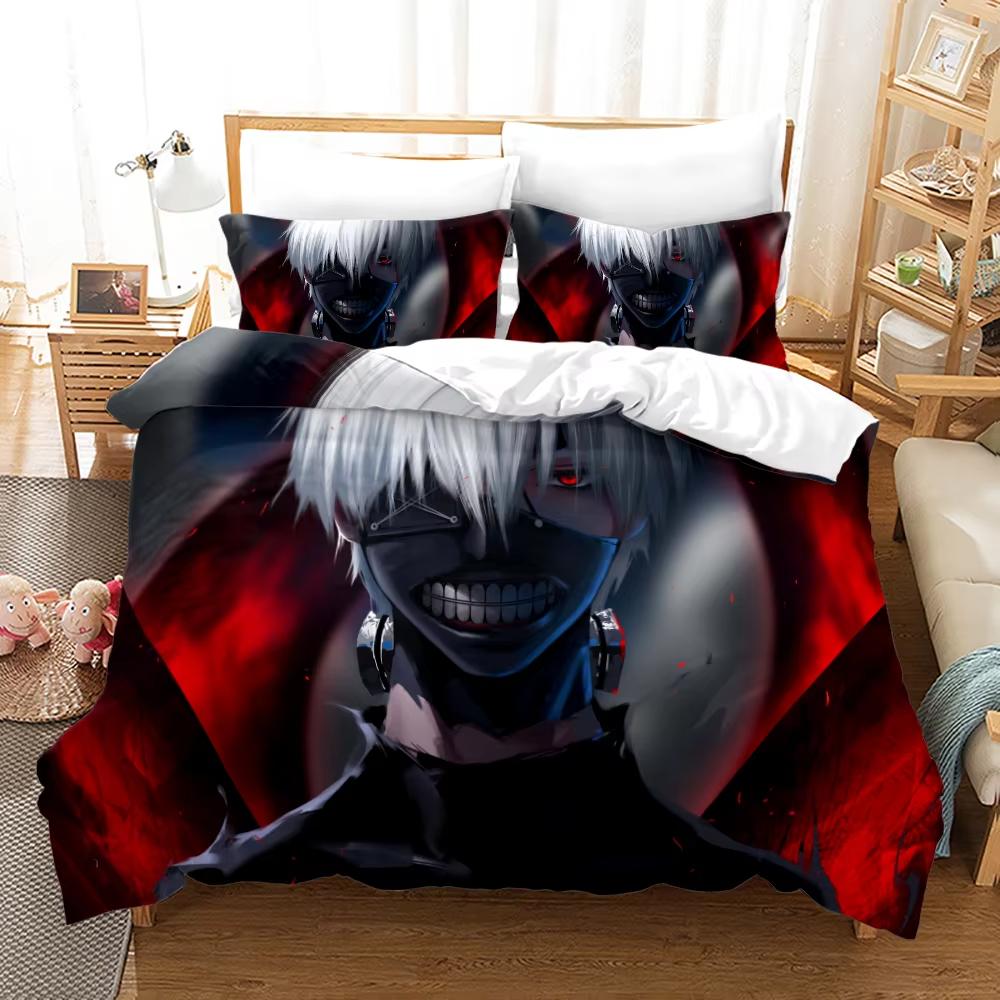 New Home Textiles Tokyo Ghoul Bedding Set Single Twin Full Queen King Size Bed Set Adult Kid Bedroom Duvet cover Sets Anime Bed
