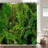 Nature Forest Waterfall 3D Shower Curtain Landscape Bathroom Curtains Waterproof Fabric With Hooks Home Decoration Bath Curtain