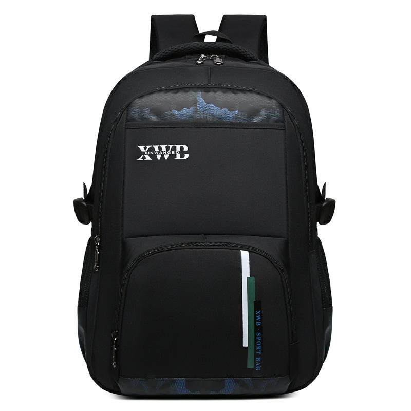 New large-capacity backpack, casual and fashionable primary and secondary school student schoolbag, simple spine protection and burden reduction