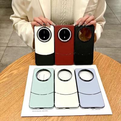 Suitable for Huawei Mate70Pro+ Mobile Phone Case Creative Pioneer Plain Leather MATE60RS Electroplated Anti-fall Protection Case 50