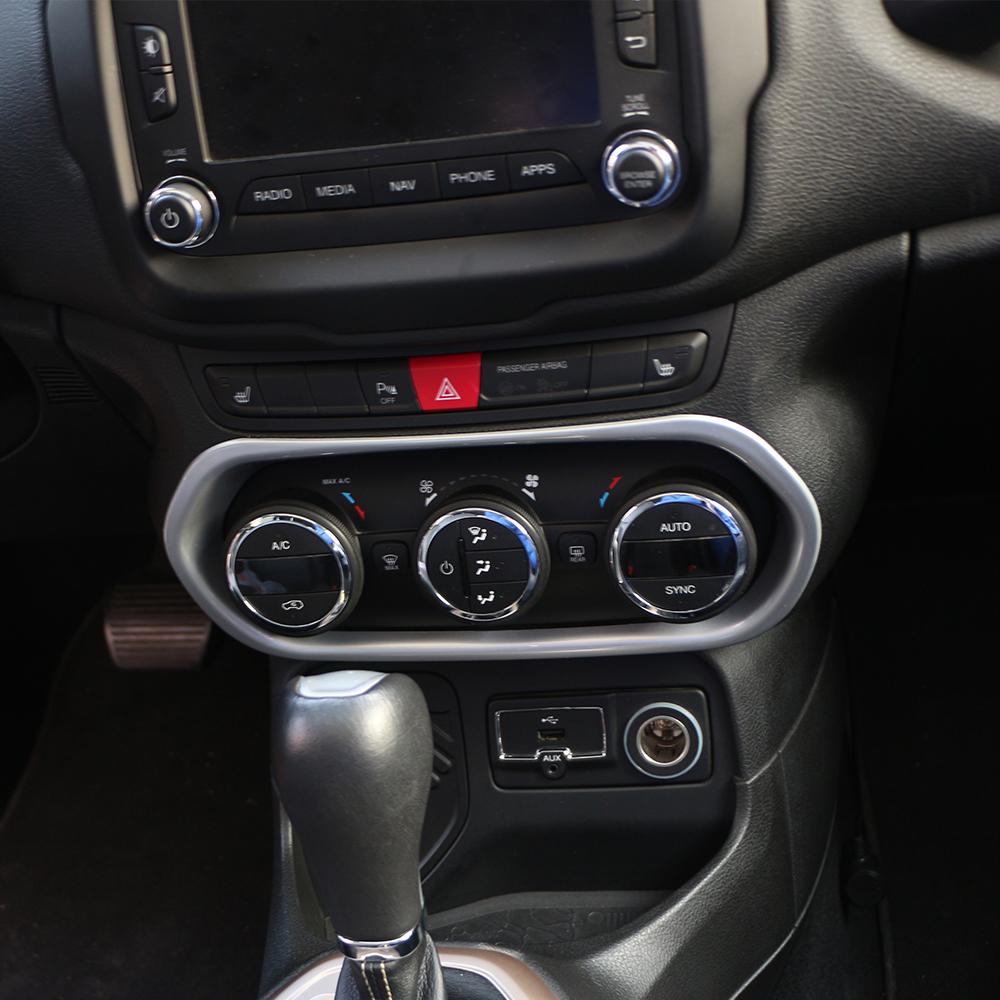 For Jeep Renegade 2015 2016 2017 2018 2019 Center Console Dashboard AC Air Condition Switch Button Panel Cover Trim Sticker Re1