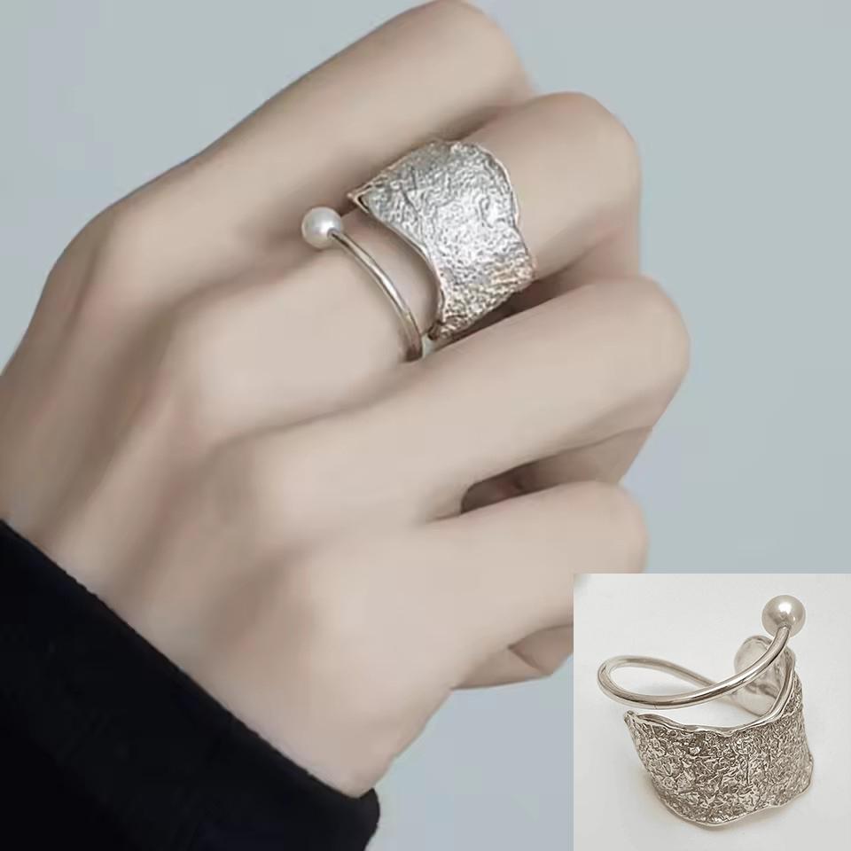 925 Silver Rings New Party Jewelry Vintage Charm Double Layer Geometric Nail Design Accessories Gift Dropship
